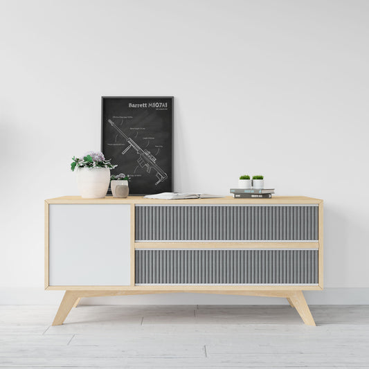 Barrett M107A1 sniper rifle bluepint poster wall decor