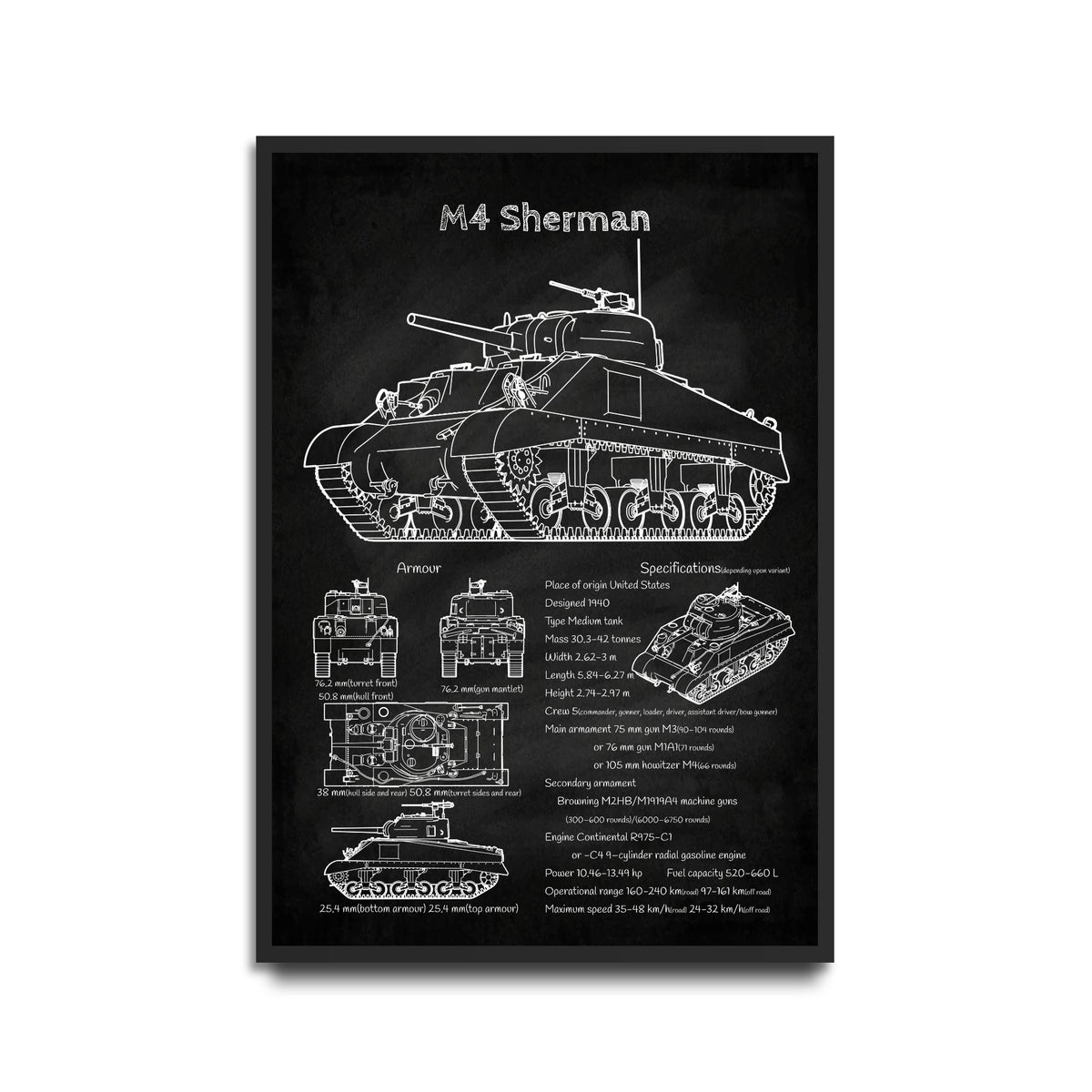 M4 Sherman tank poster