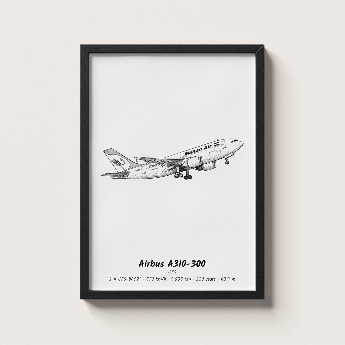 Airbus A310-300 Airliner Wall Art