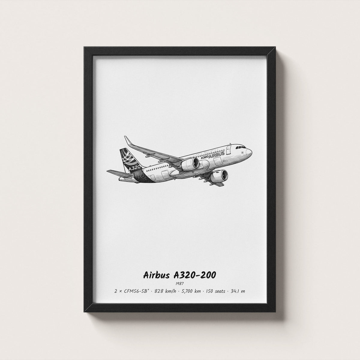 Airbus A320-200 Airliner Wall Art