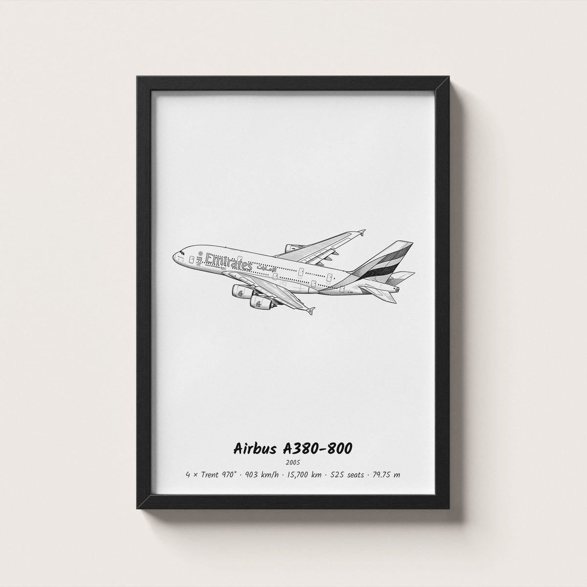 Airbus A380-800 Airliner Wall Art