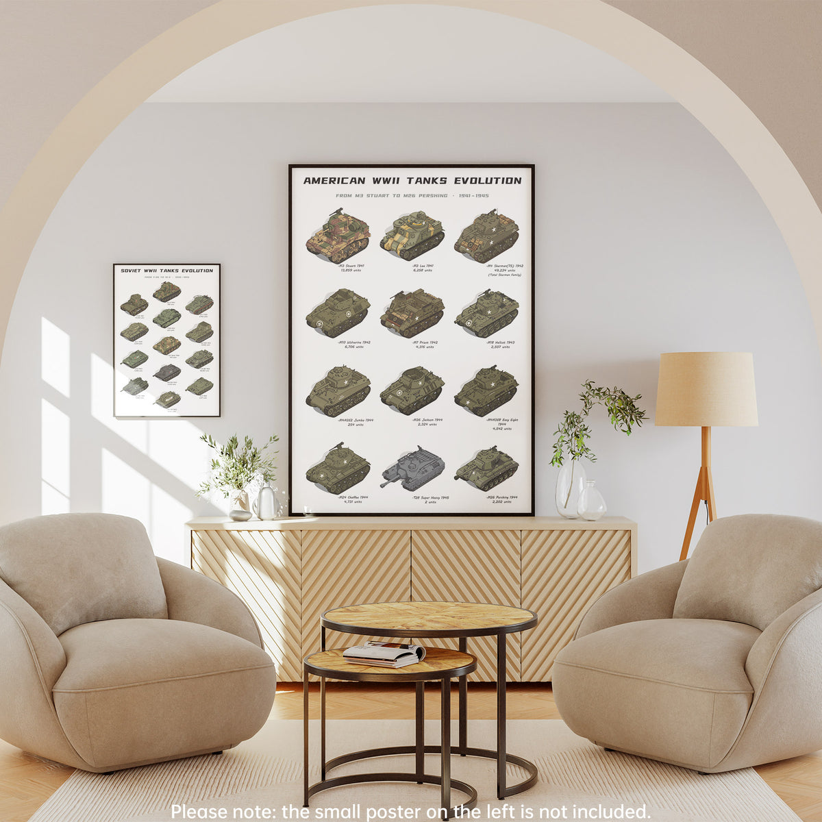 AMERICAN WWII TANKS EVOLUTION Wall Art
