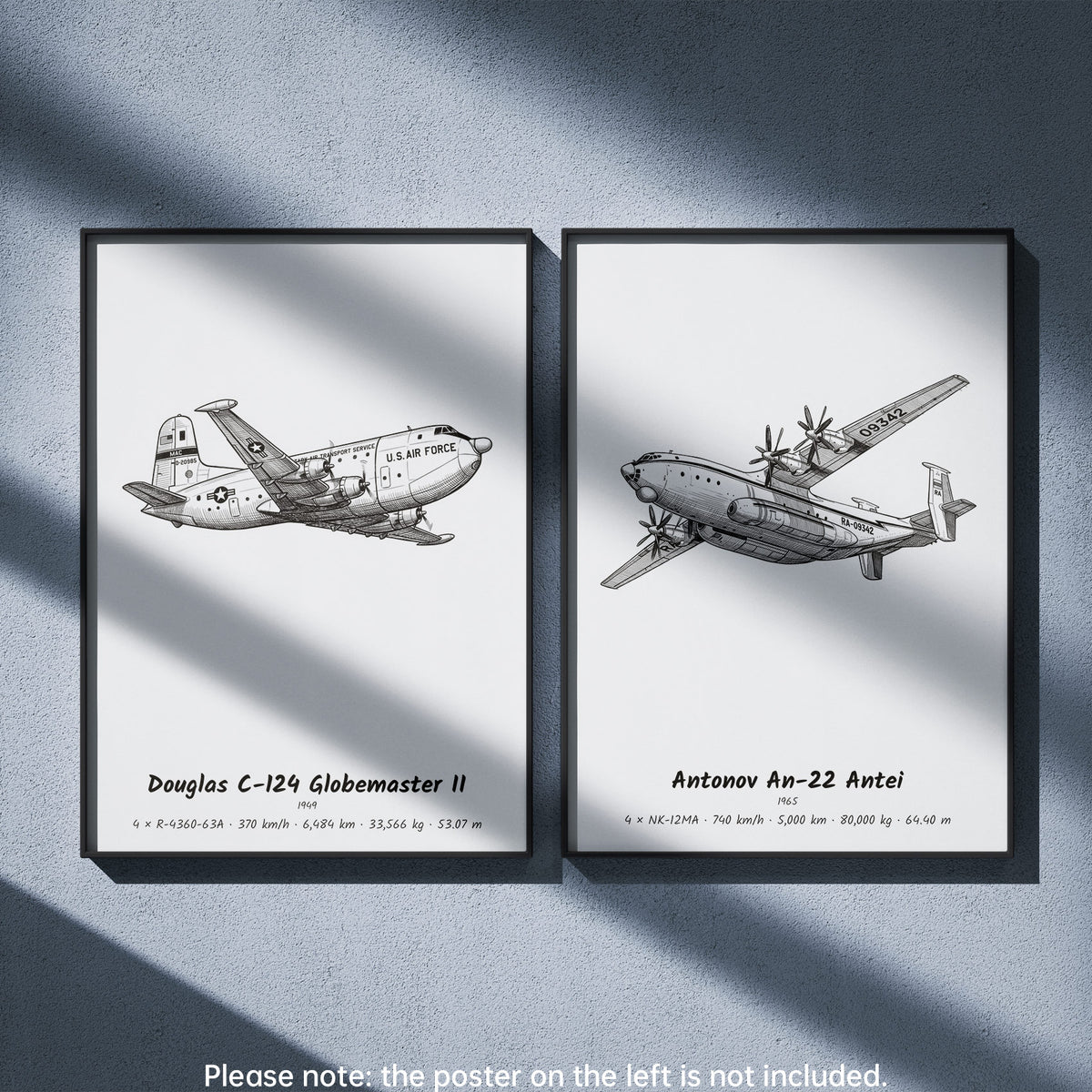 Antonov An-22 Antei Wall Art Paired with Douglas C-124 Globemaster II
