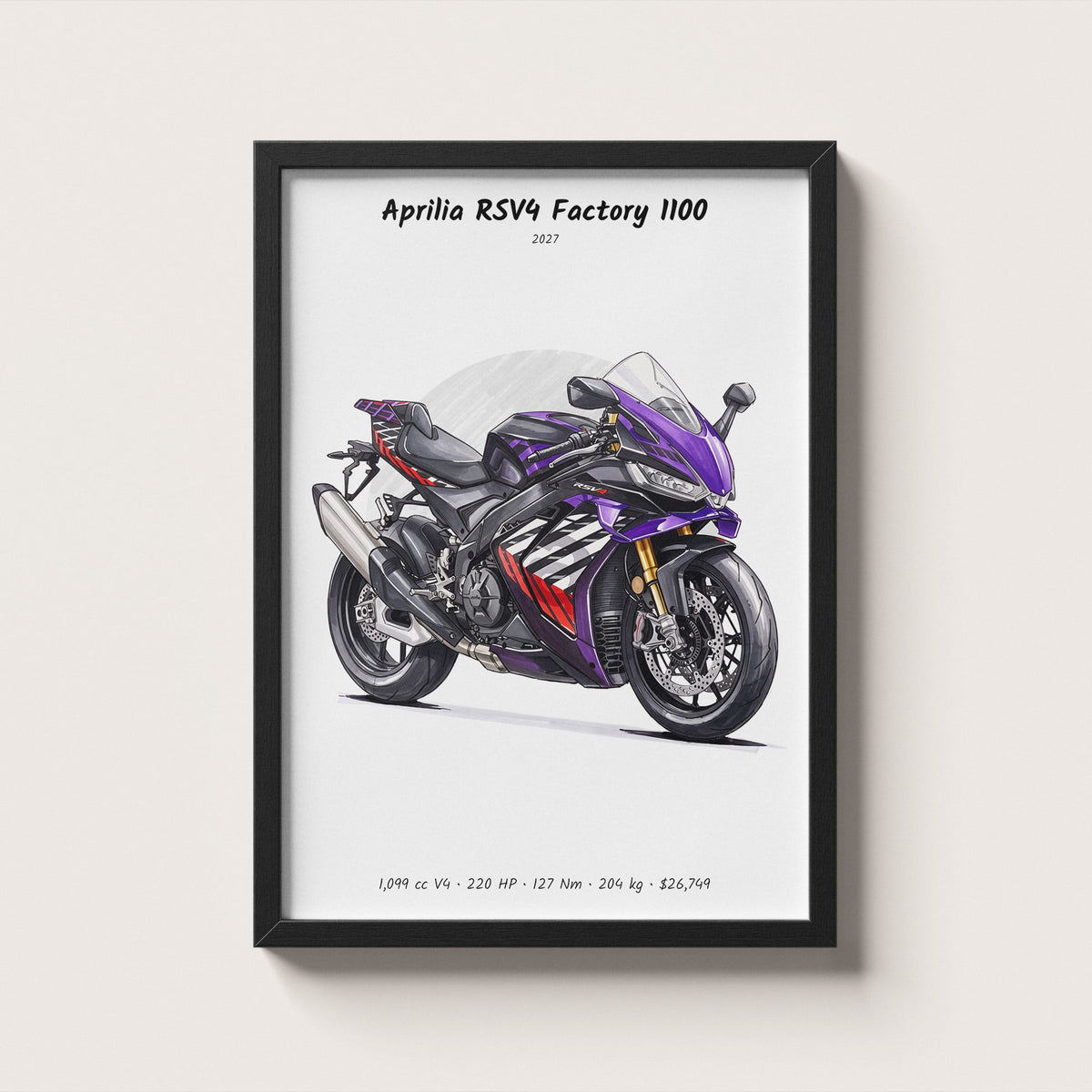 Aprilia RSV4 Factory 1100 2027 Wall Art