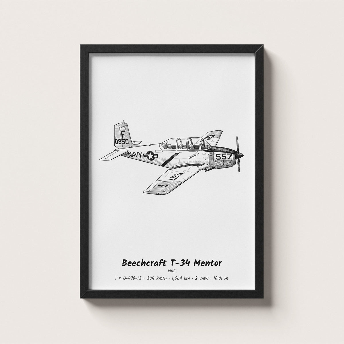 Beechcraft T-34 Mentor Wall Art