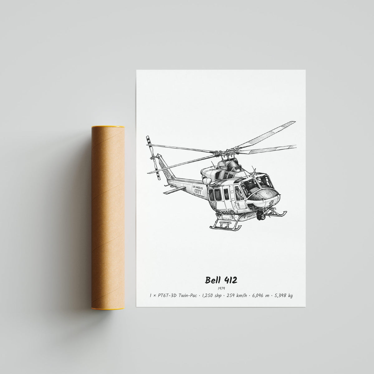 Bell 412 Helicopter Poster