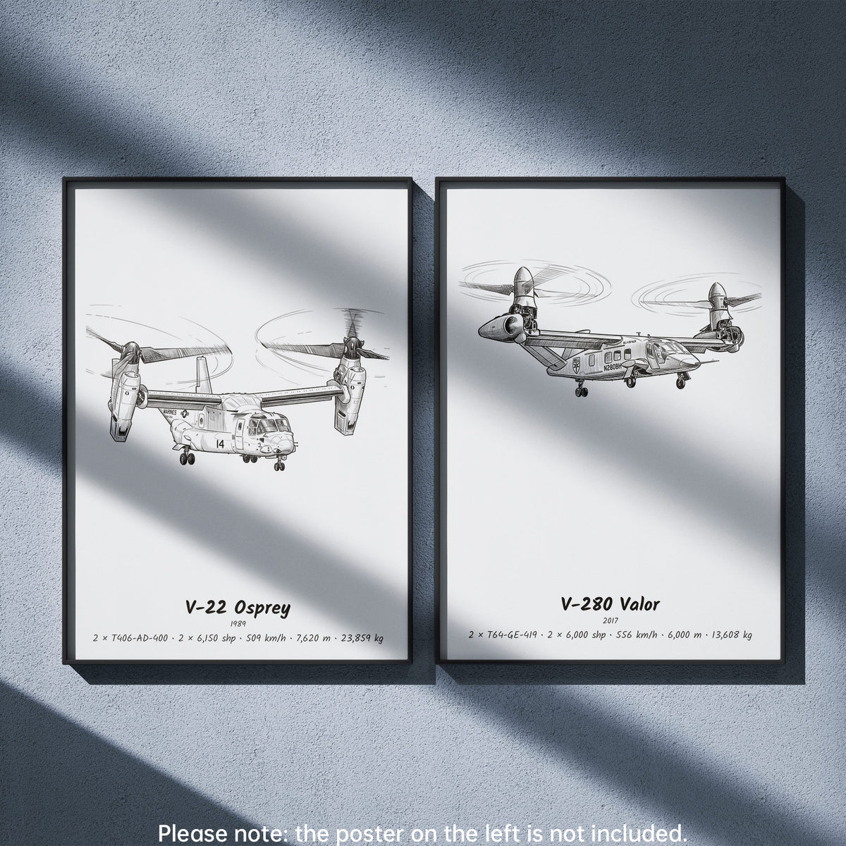 Bell V-280 Valor Wall Art Paired with Bell Boeing V-22 Osprey