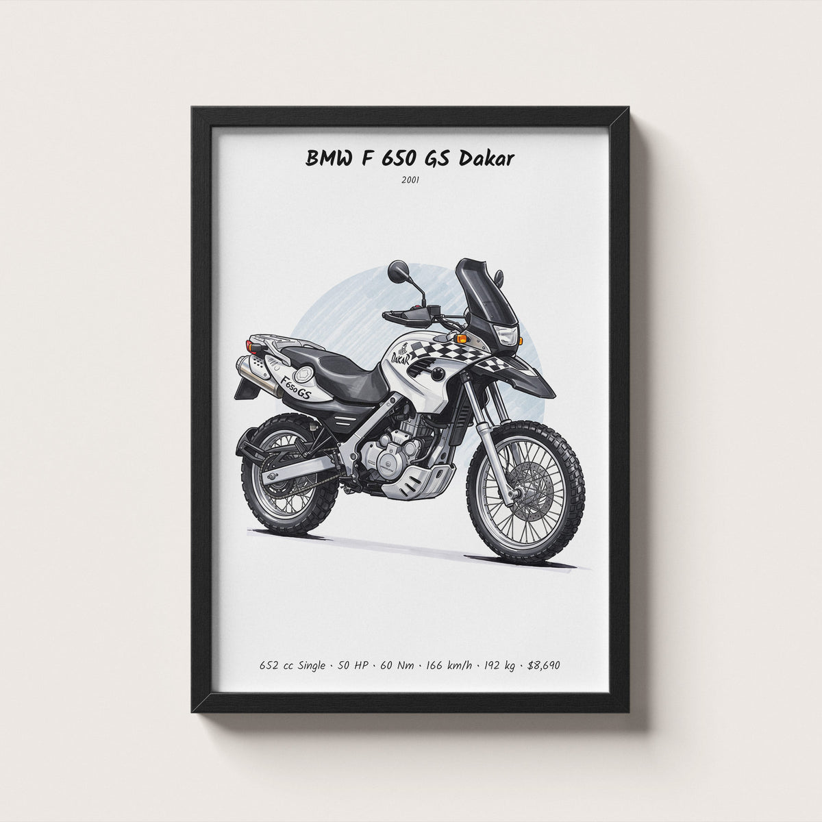 BMW F 650 GS Dakar 2001 Wall Art