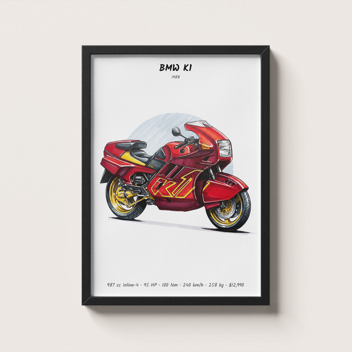 BMW K1 1988 Wall Art