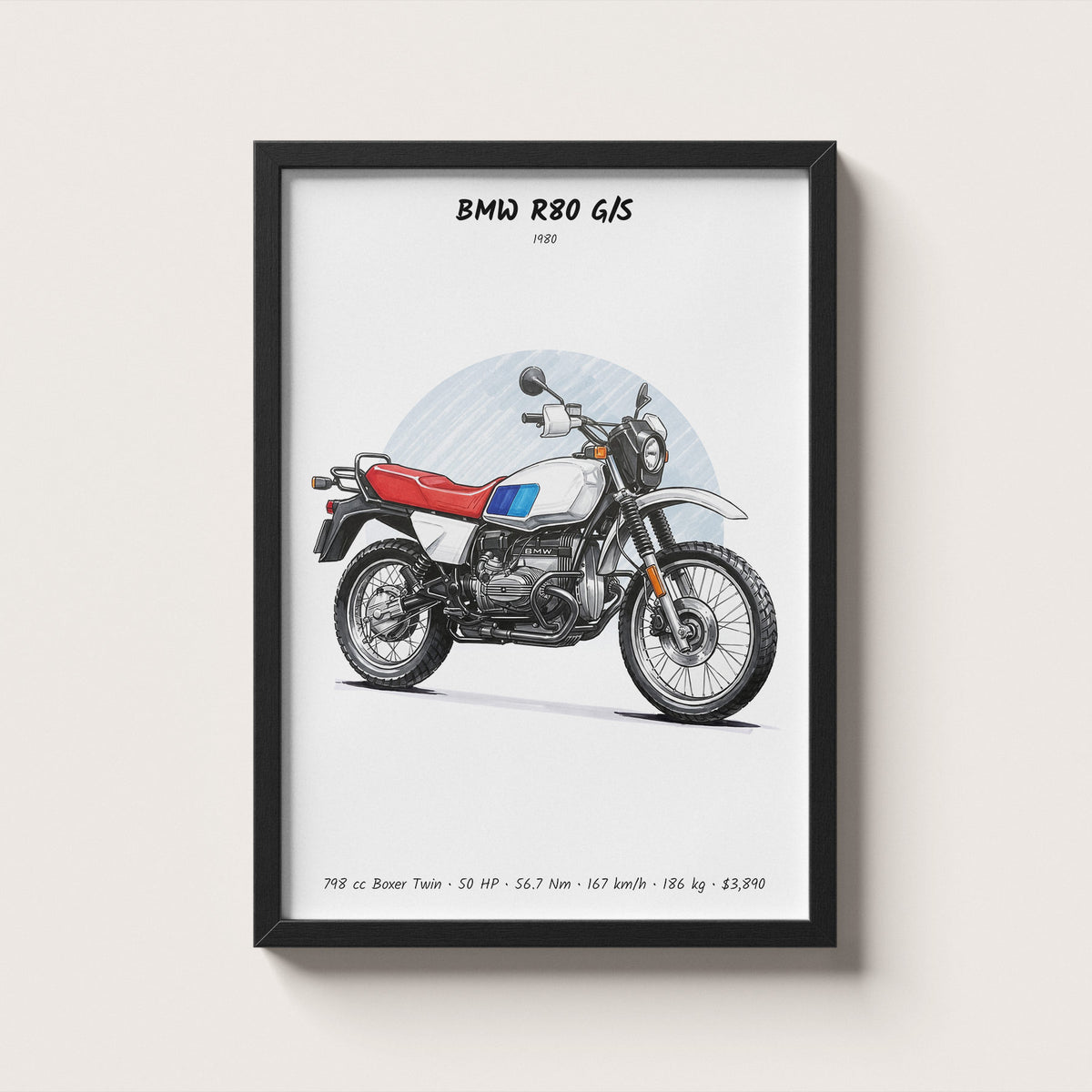 BMW R80 G/S 1980 Wall Art