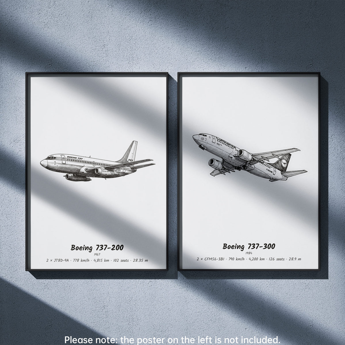 737-300 Wall Art Paired with Boeing 737-200