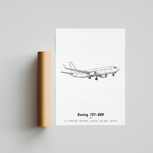 Boeing 737-800 Poster Print