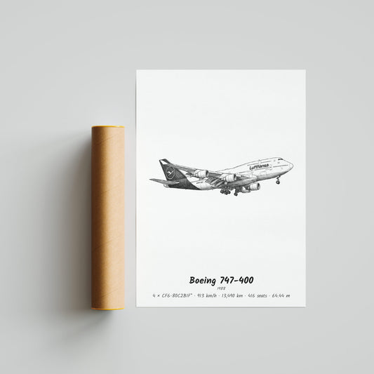 Boeing 747-400 Poster Print