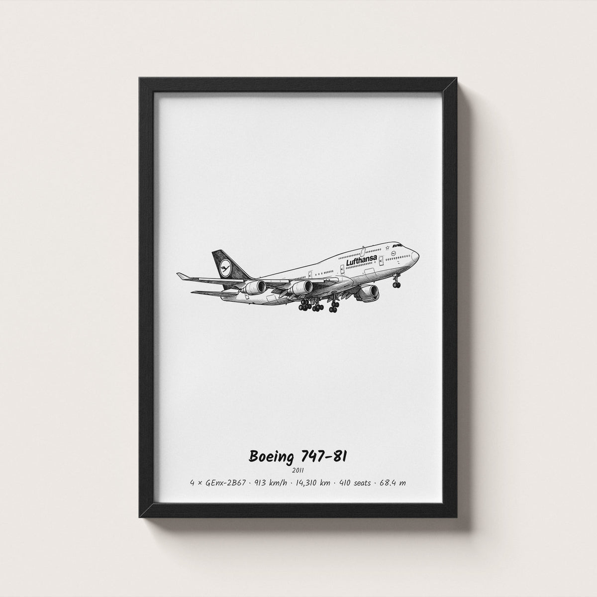 Boeing 747-8I Airliner Wall Art