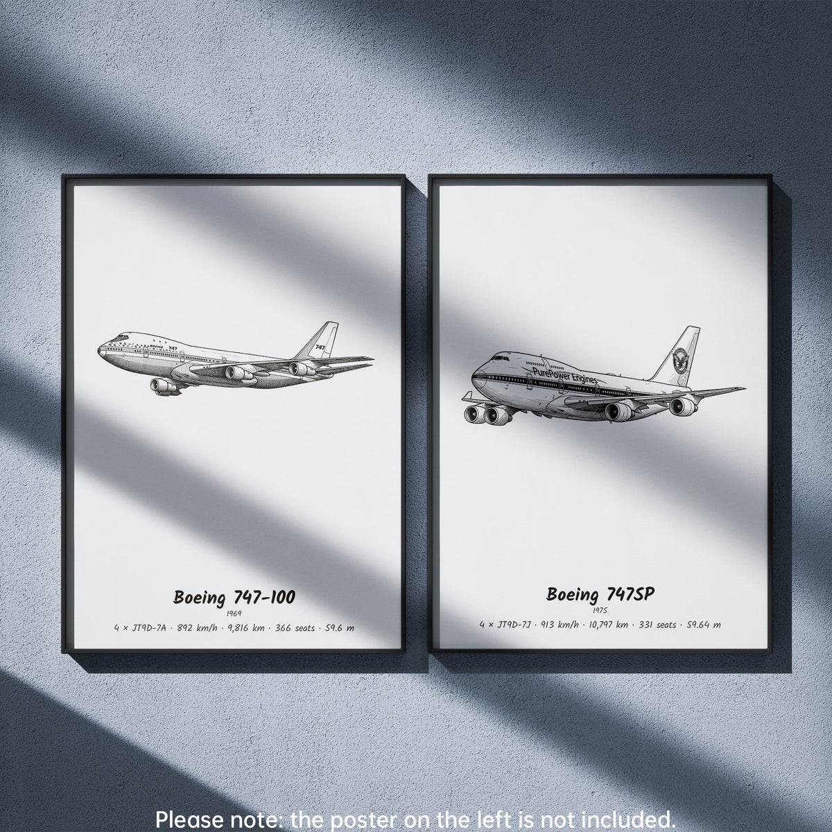 747SP Wall Art Paired with Boeing 747-100