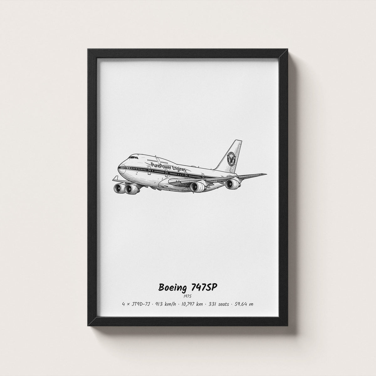 Boeing 747SP Airliner Wall Art