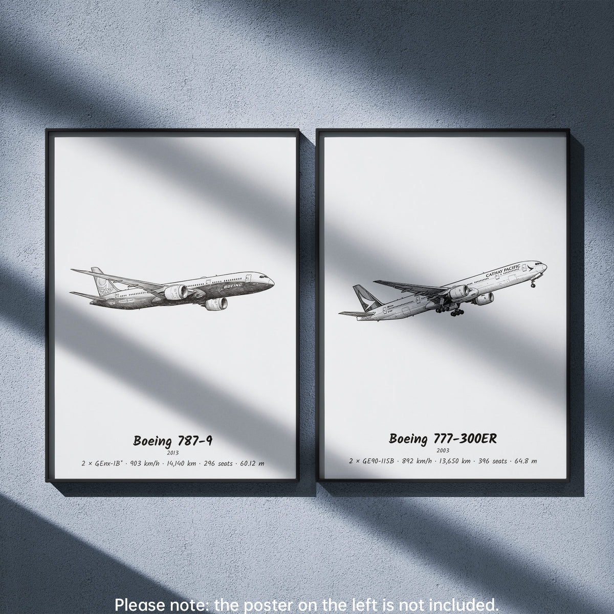 777-300ER Wall Art Paired with Boeing 787-9