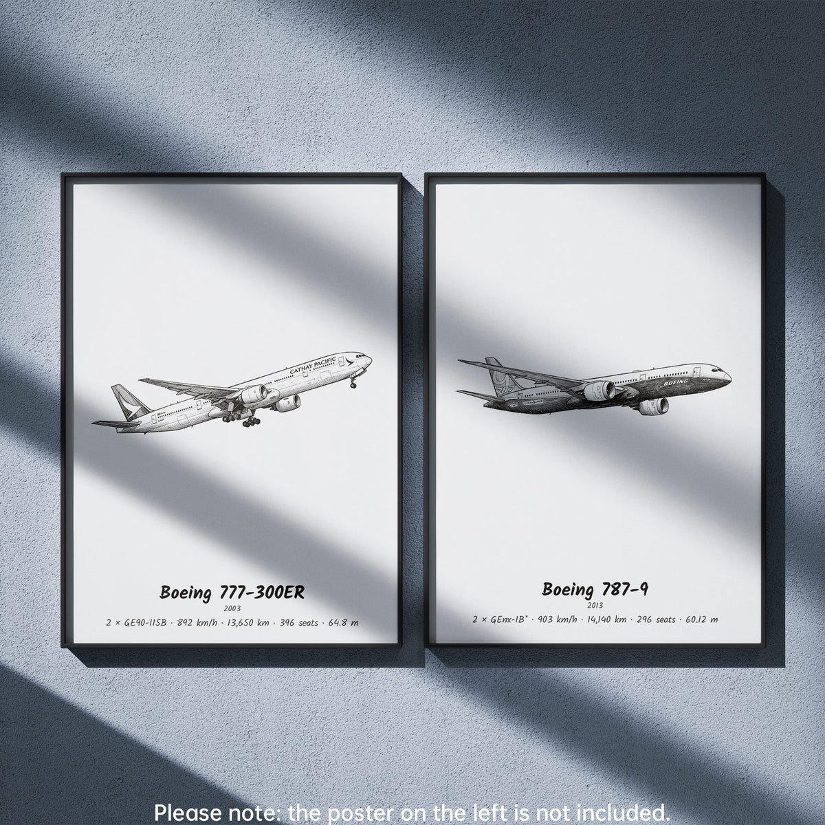 787-9 Wall Art Paired with Boeing 777-300ER