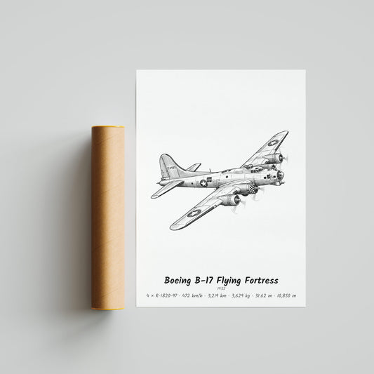 Boeing B-17 Flying Fortress Poster Print