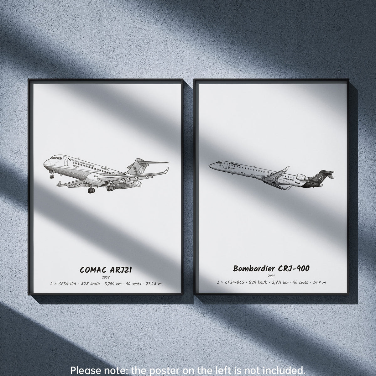 CRJ-900 Wall Art Paired with COMAC ARJ21