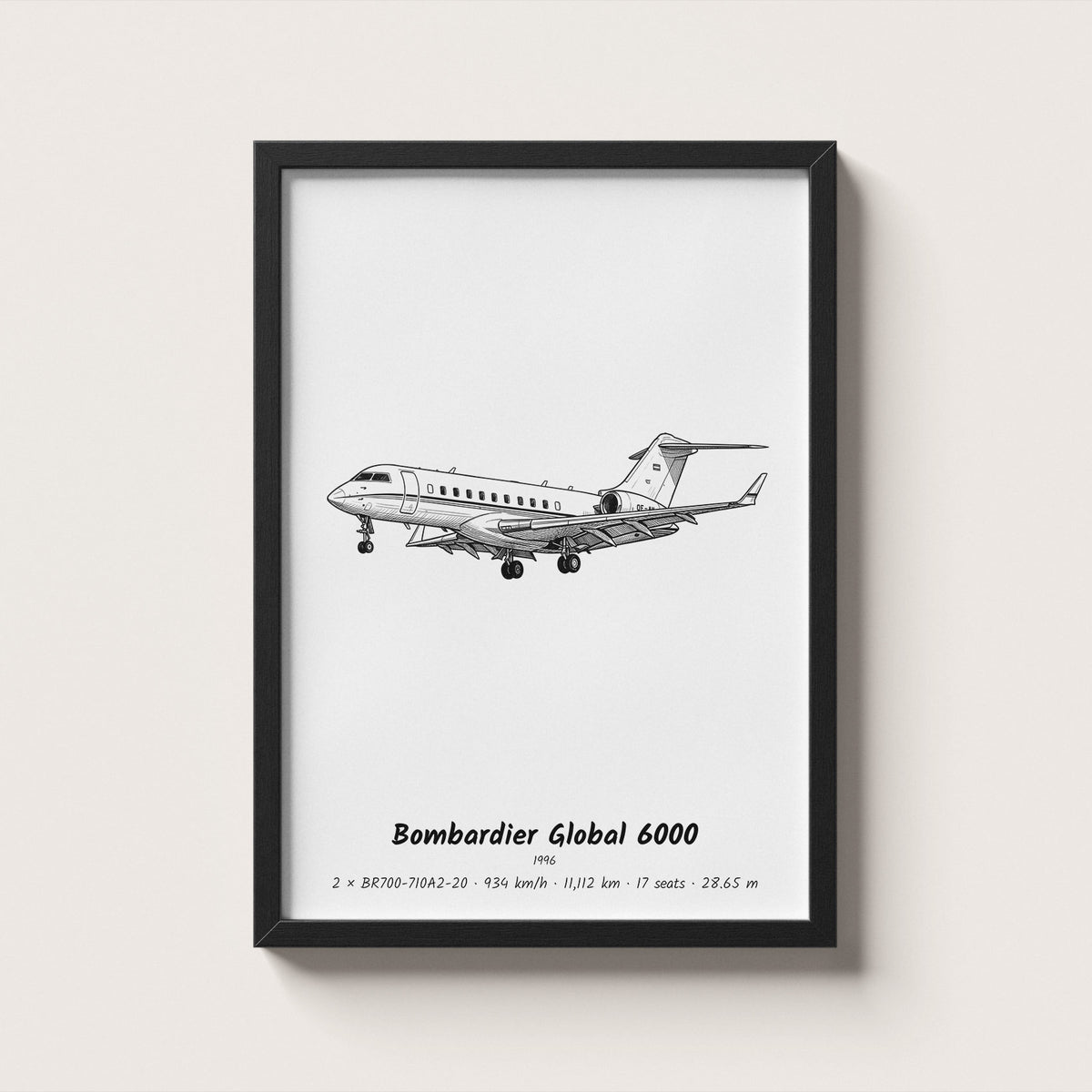 Bombardier Global 6000 Wall Art