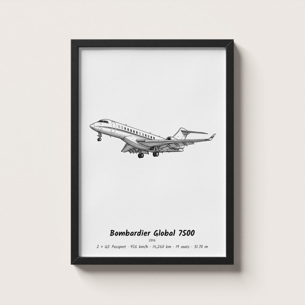 Bombardier Global 7500 Wall Art