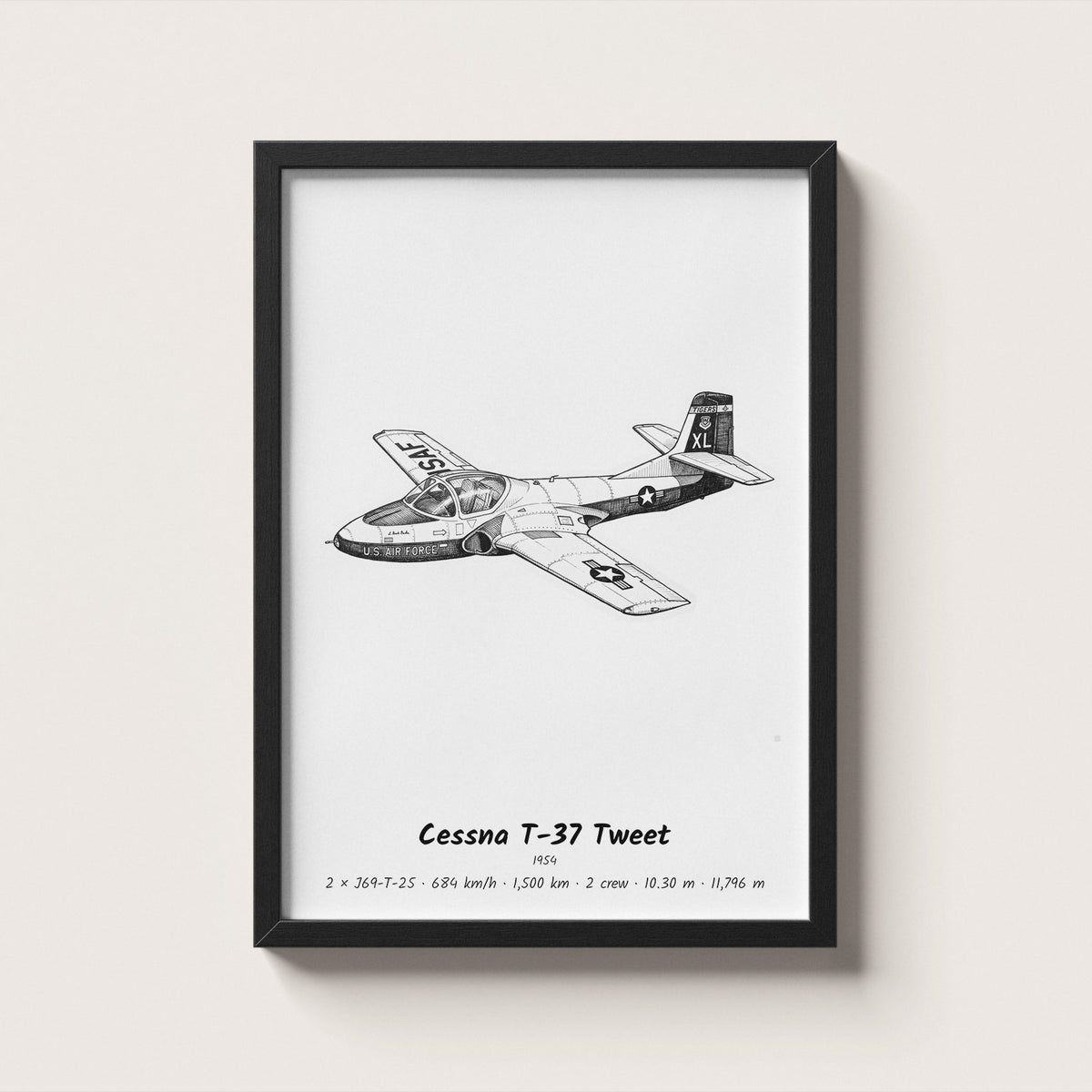 Cessna T-37 Tweet Wall Art