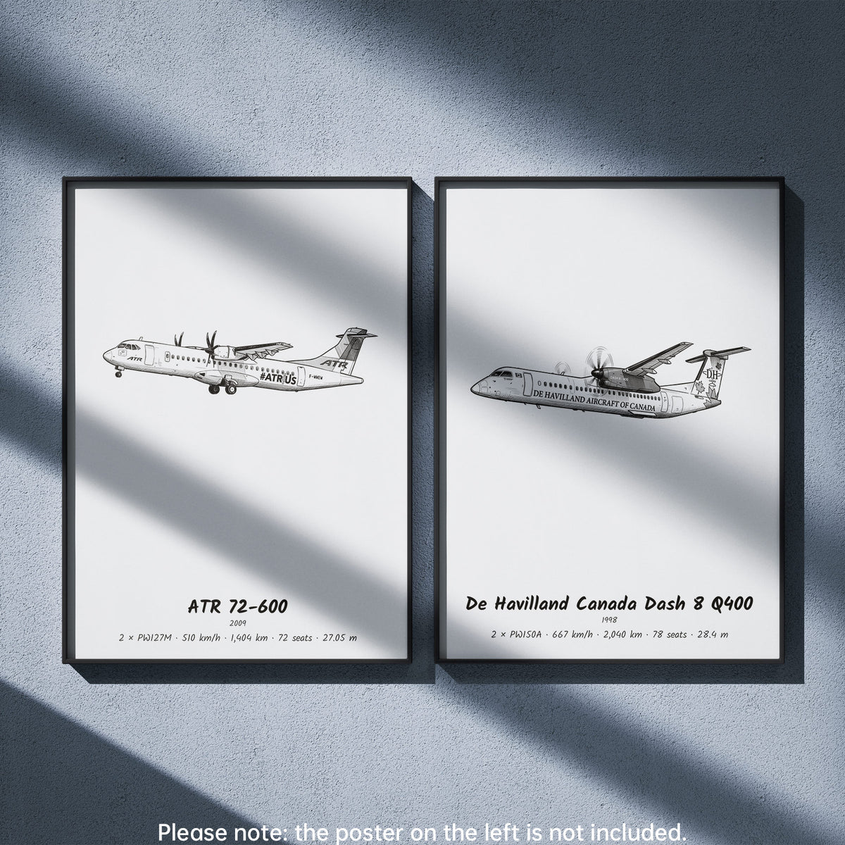 Dash 8 Q400 Wall Art Paired with ATR 72-600