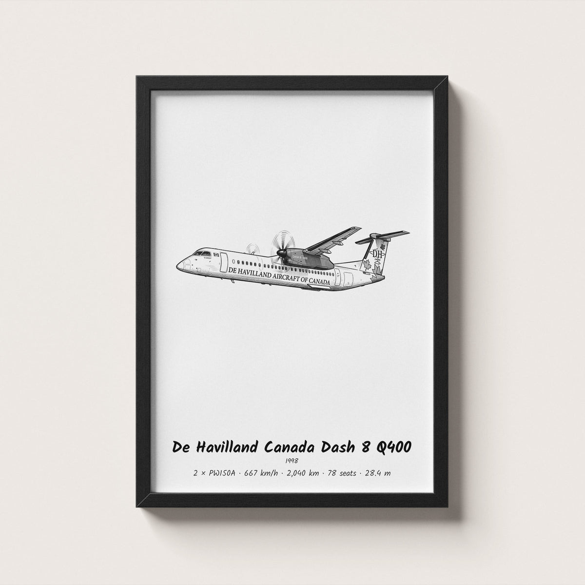 De Havilland Canada Dash 8 Q400 Airliner Wall Art