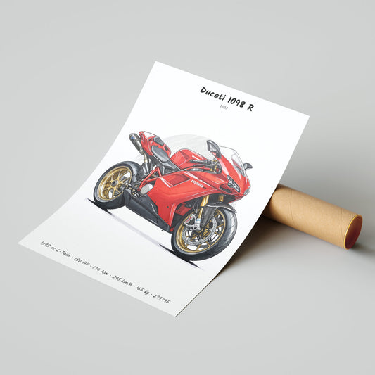 Ducati 1098 R 2007 Poster