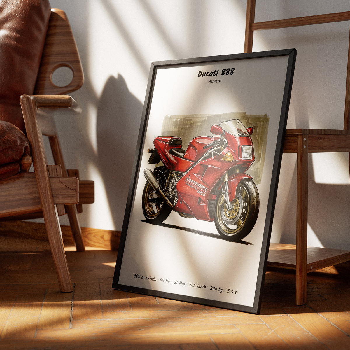 Ducati 888 Superbike Motorcycle Wall Art
