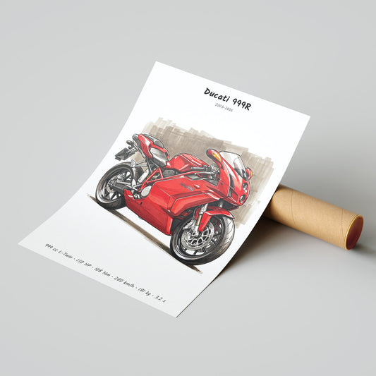 Ducati 999R Motorcycle Poster