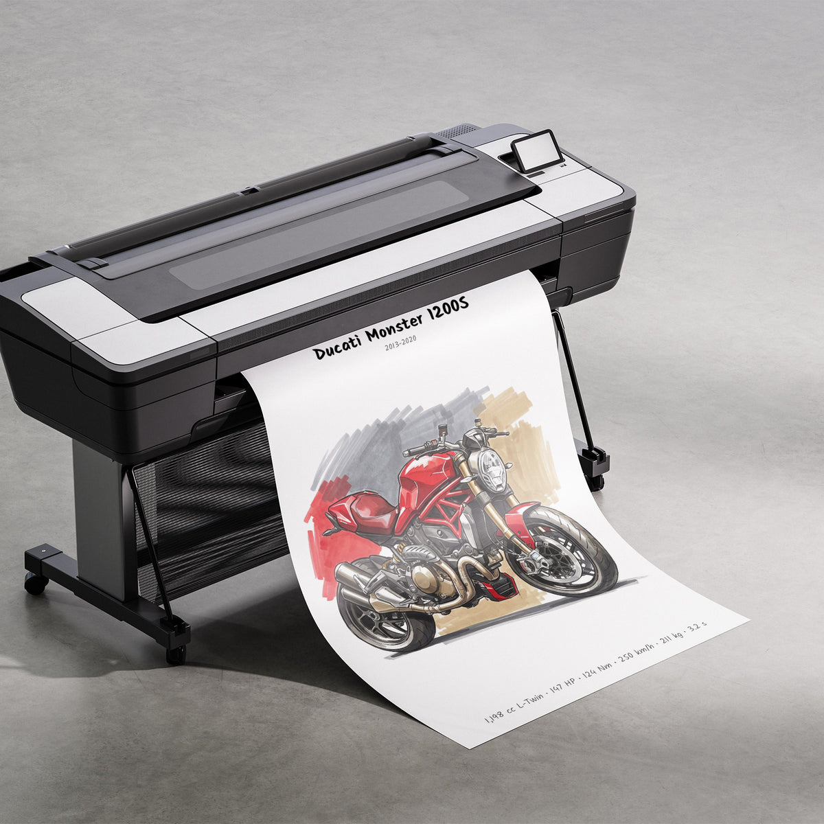 Ducati Monster 1200S Motorcycle Poster