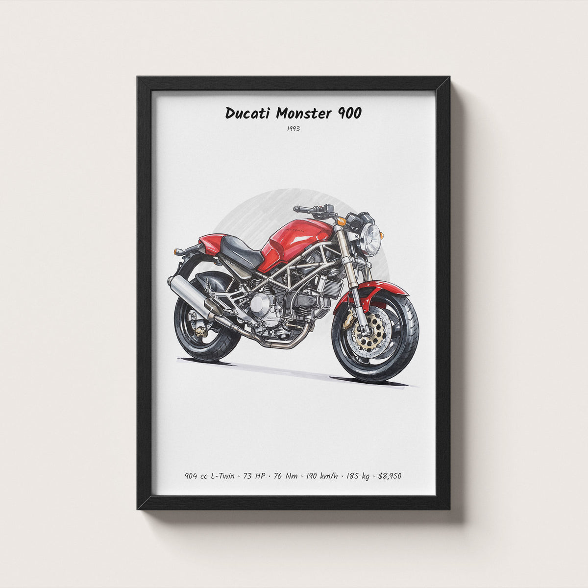 Ducati Monster 900 1993 Wall Art