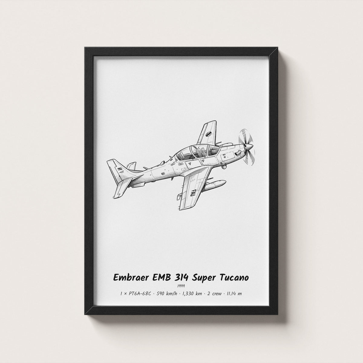 Embraer EMB 314 Super Tucano Wall Art