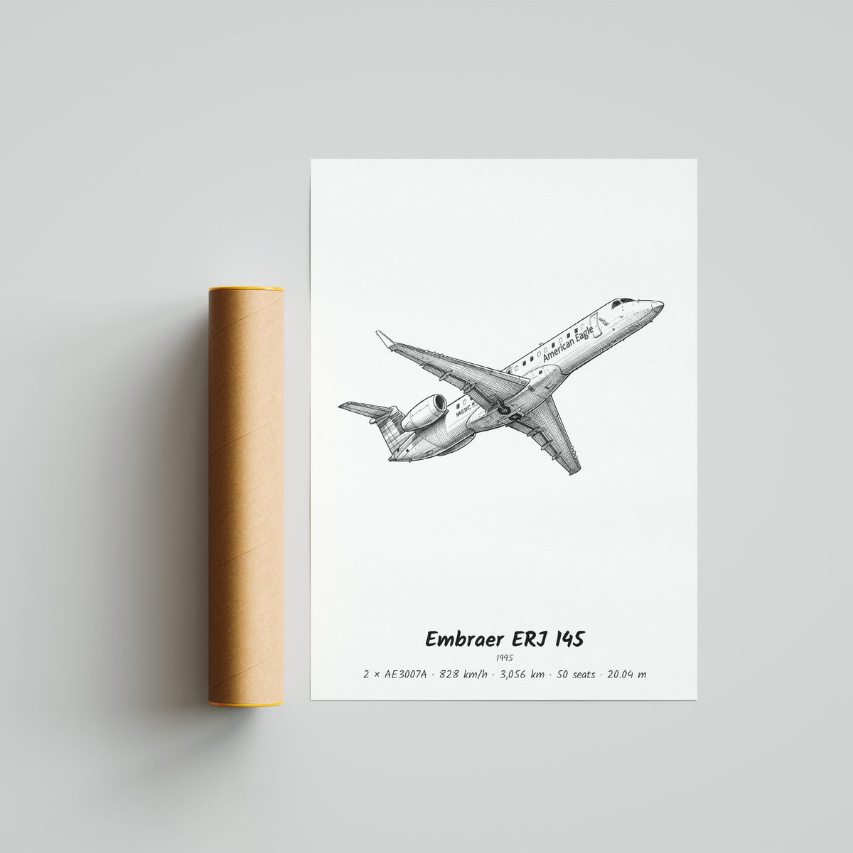 Embraer ERJ 145 Poster Print