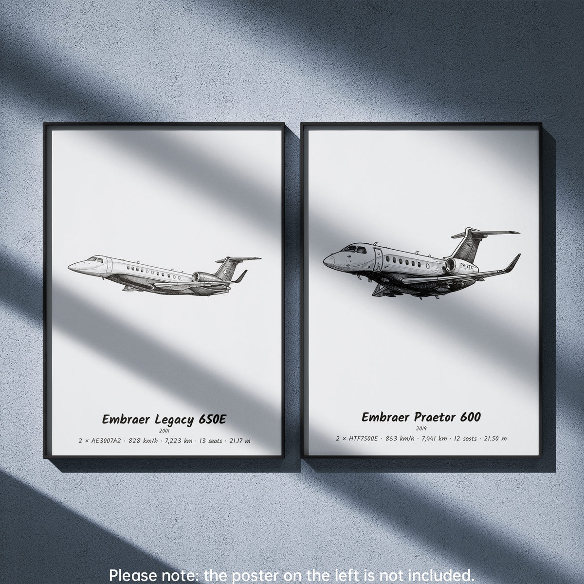 Embraer Praetor 600 Wall Art Paired with Embraer Legacy 650E