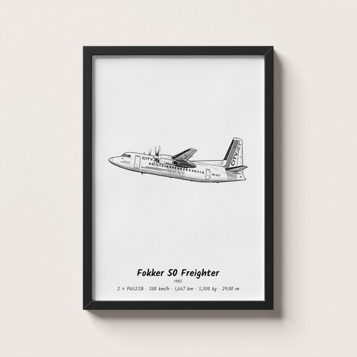 Fokker 50 Freighter Wall Art