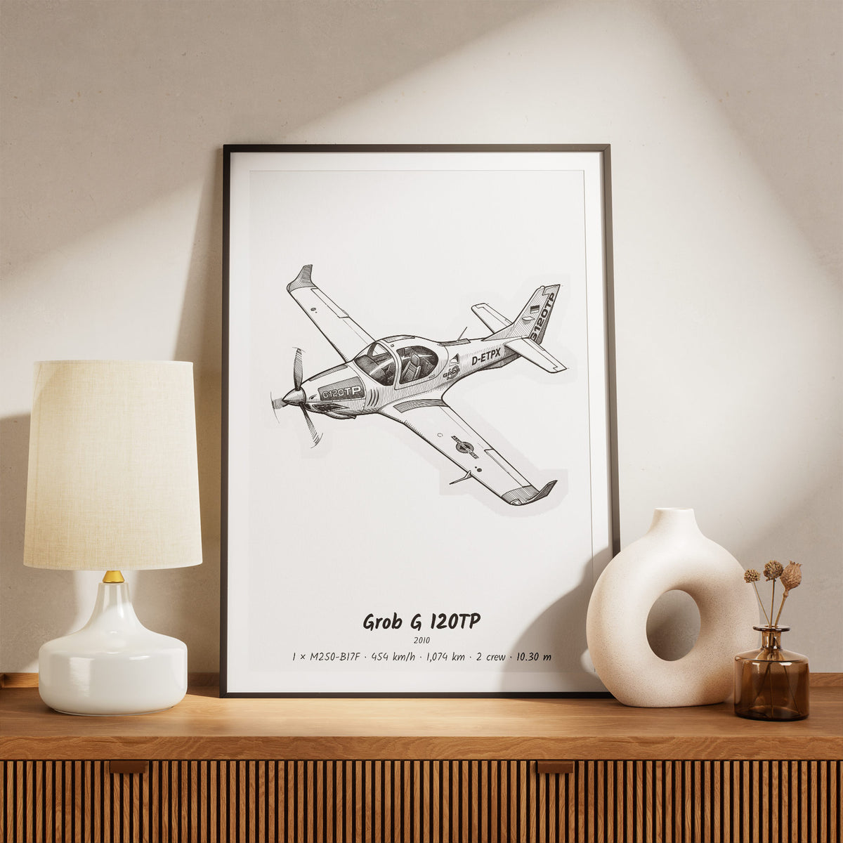 Framed Grob G 120TP Print on a Shelf