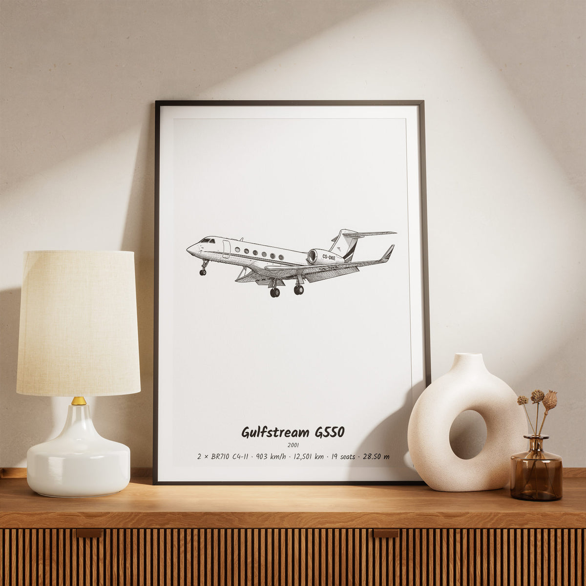 Framed G550 Print on a Shelf