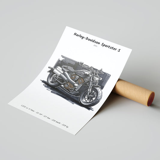 Harley-Davidson Sportster S Motorcycle Poster
