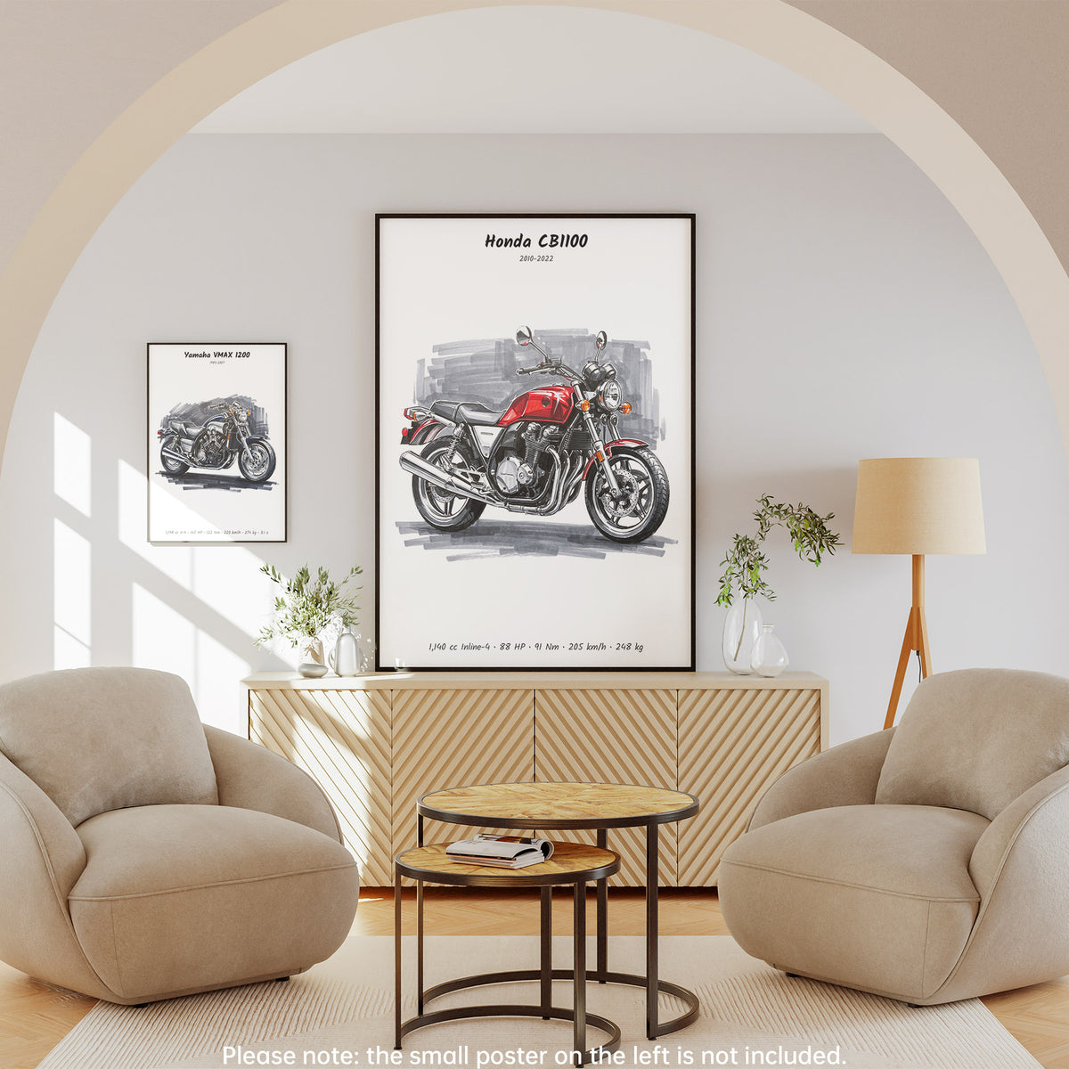 Honda CB1100 Minimalist Motorcycle Wall Art