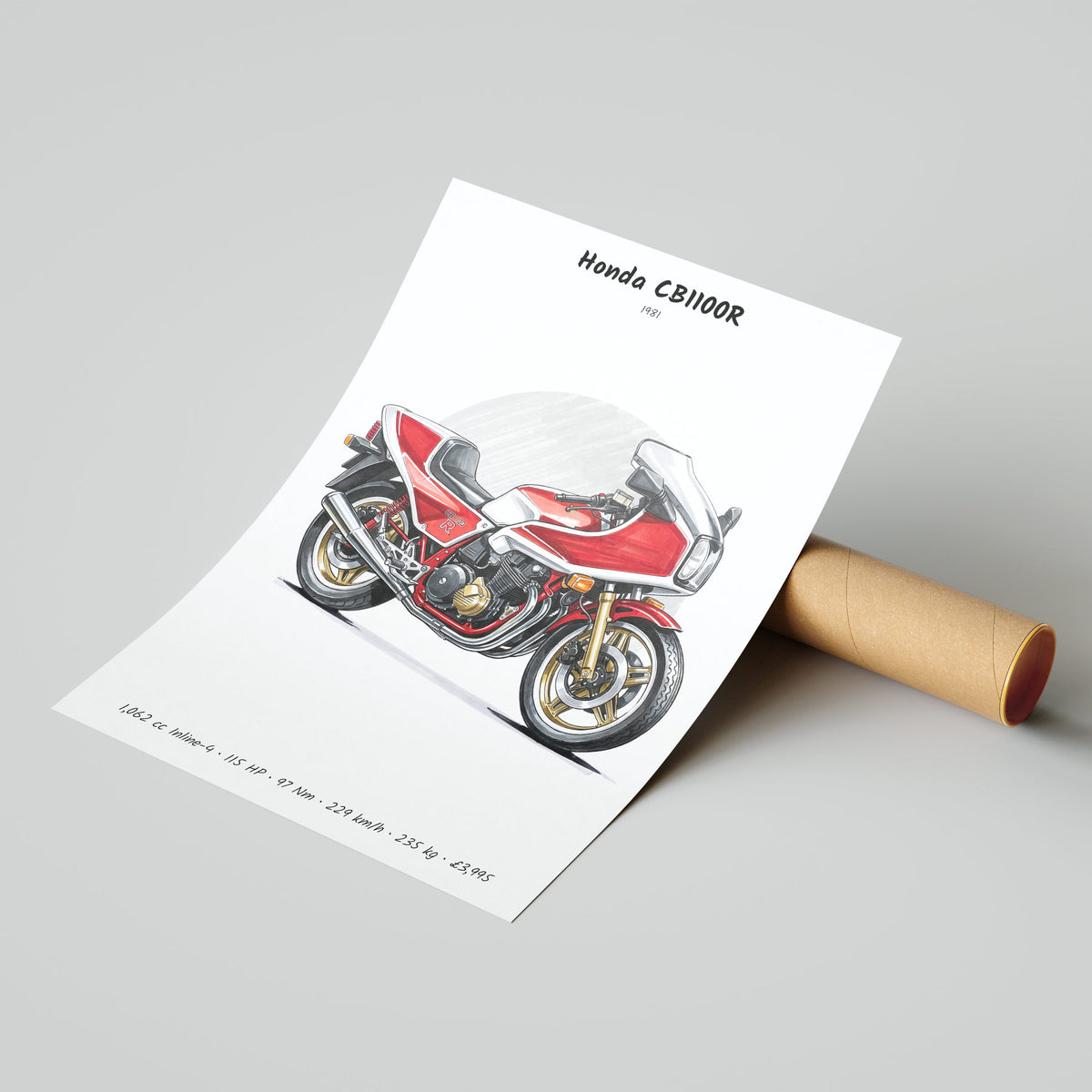 Honda CB1100R 1981 Poster