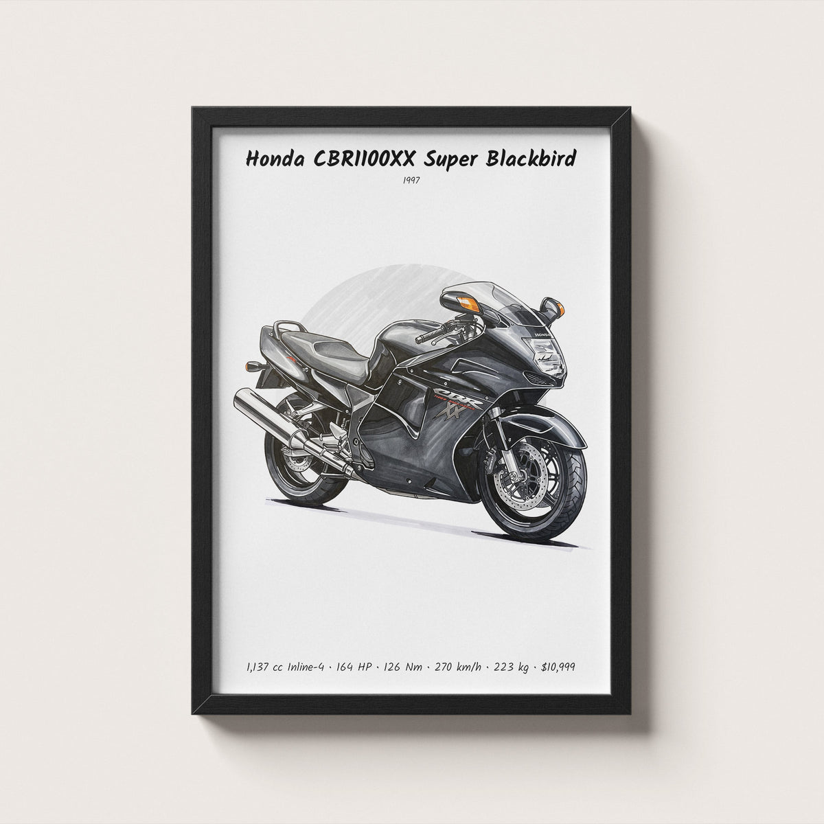 Honda CBR1100XX Super Blackbird 1997 Wall Art
