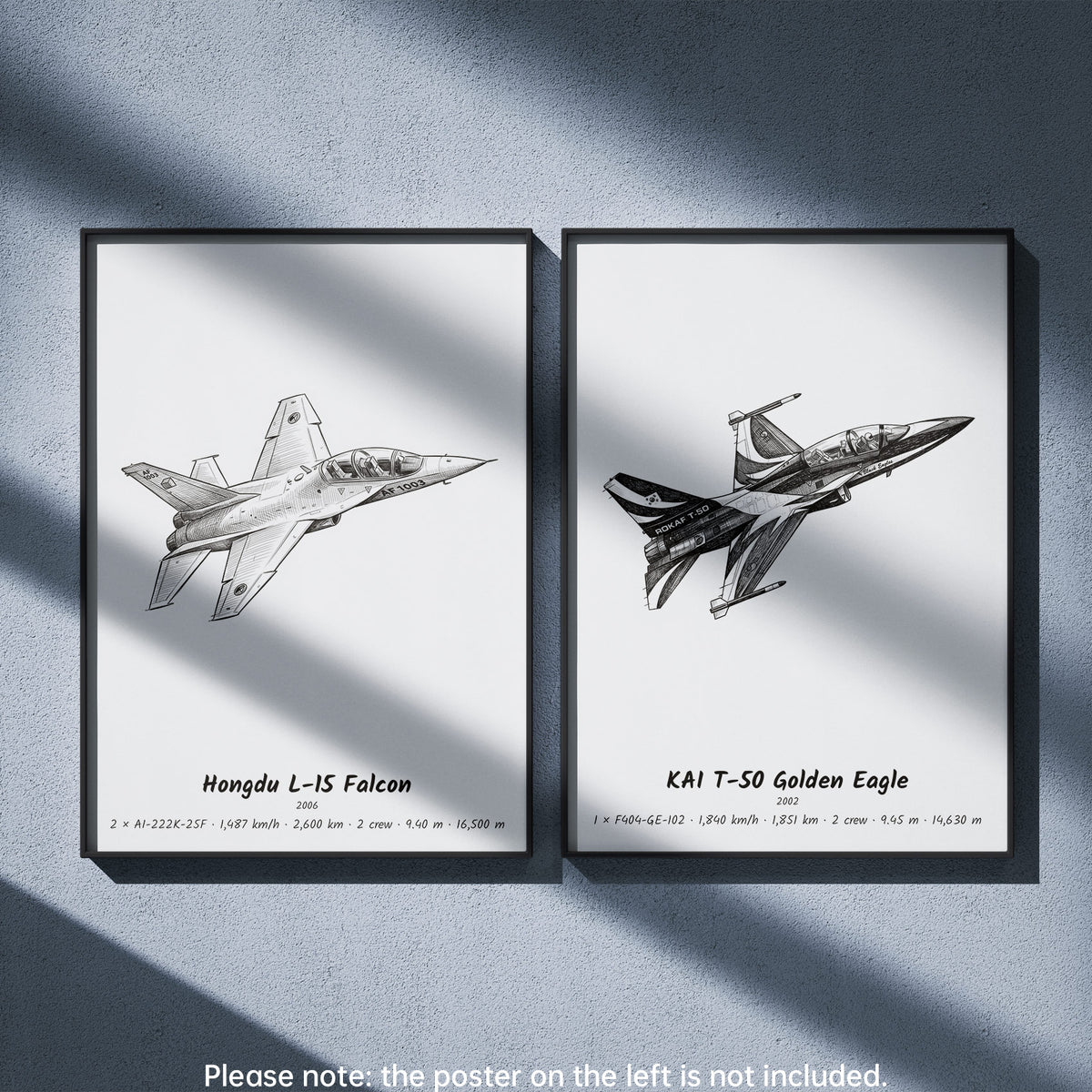 KAI T-50 Golden Eagle Wall Art Paired with Hongdu L-15 Falcon