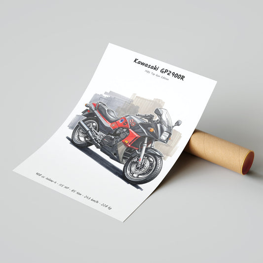 Kawasaki GPZ900R Top Gun Edition Poster
