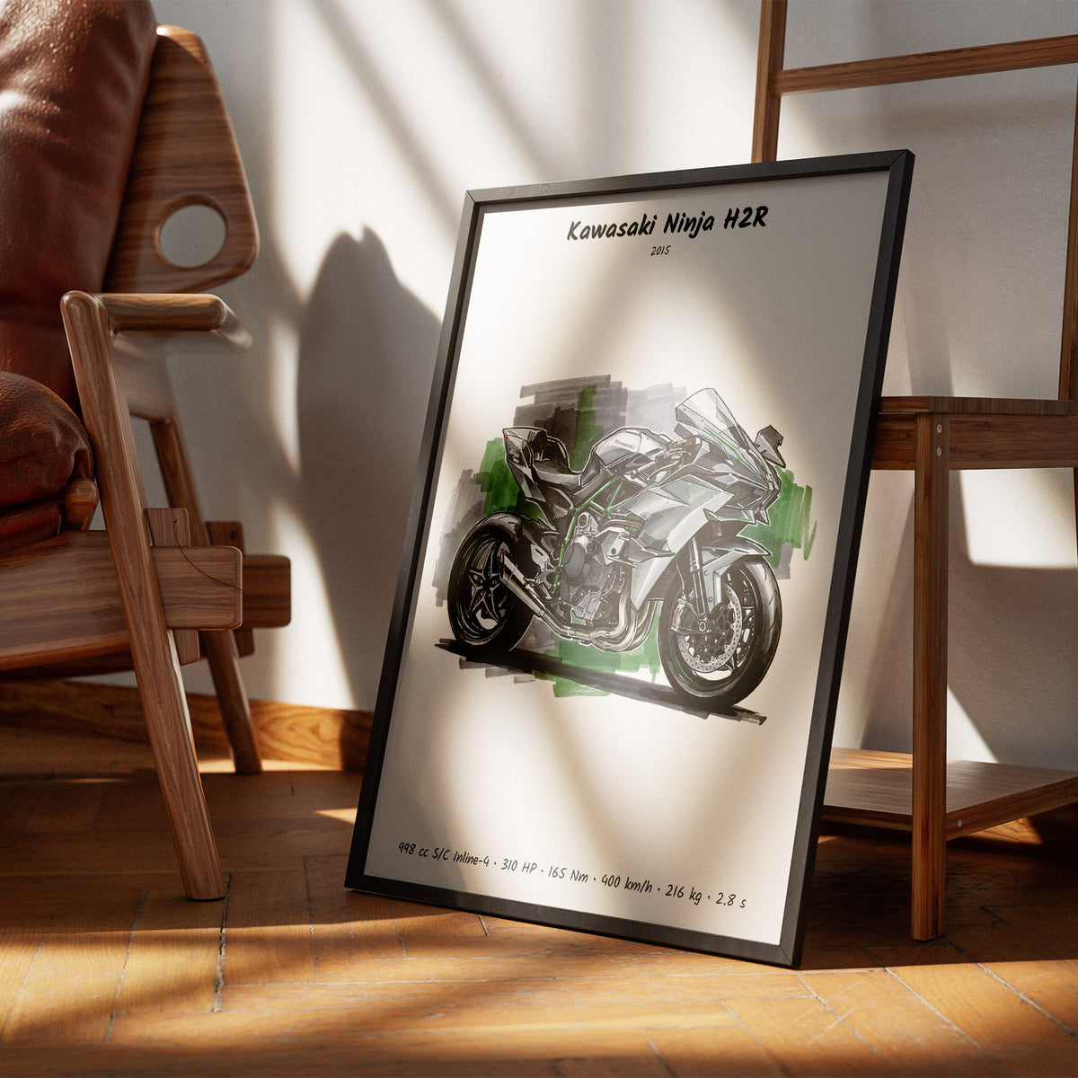 Kawasaki Ninja H2R Minimalist Wall Art