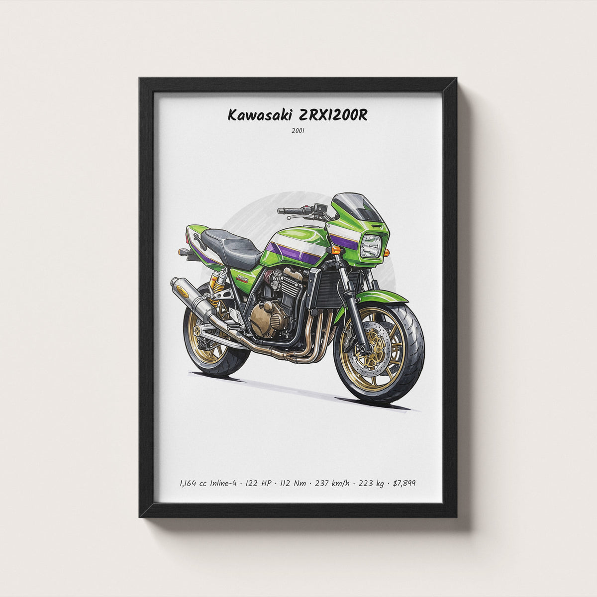 Kawasaki ZRX1200R 2001 Wall Art