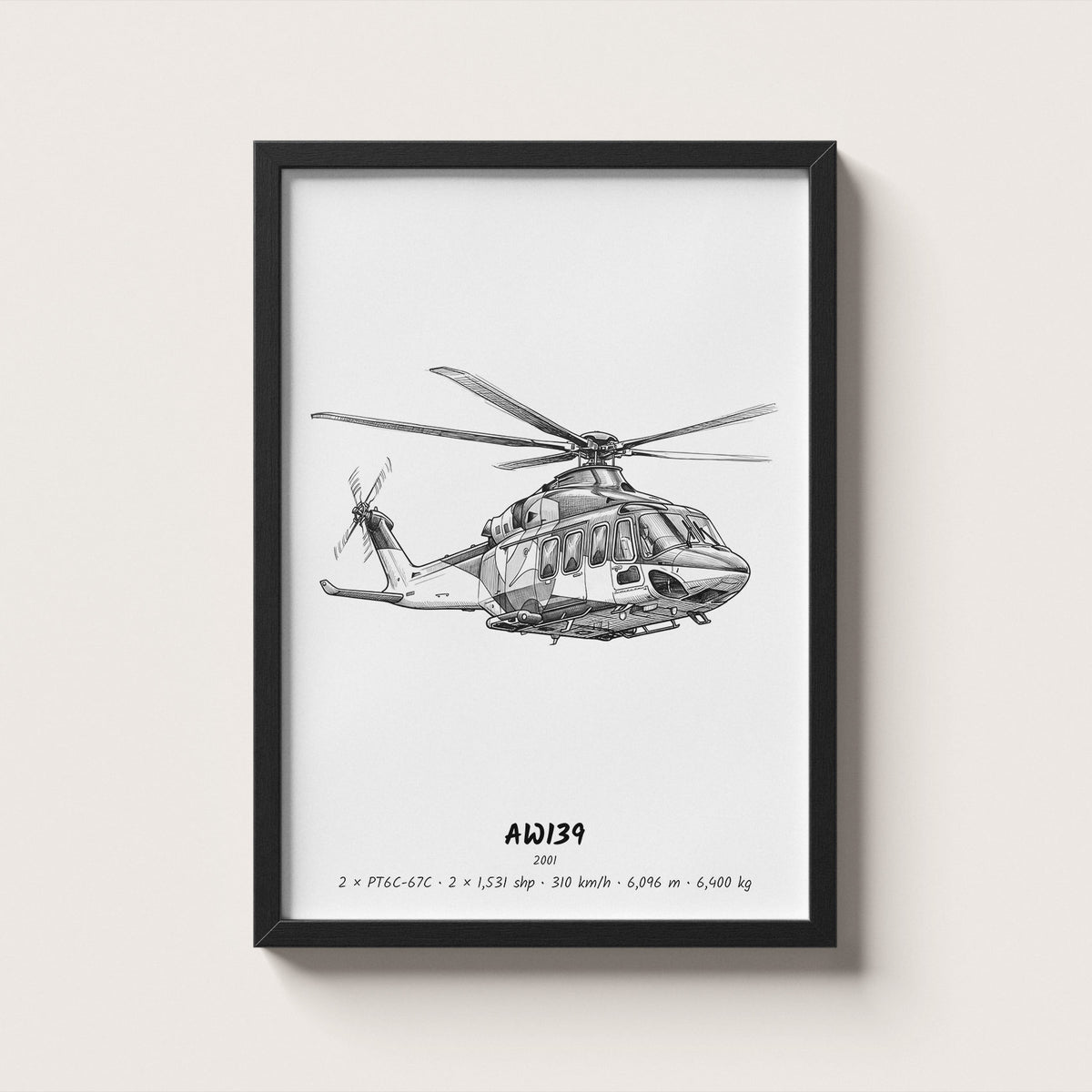 Leonardo AW139 Helicopter Wall Art