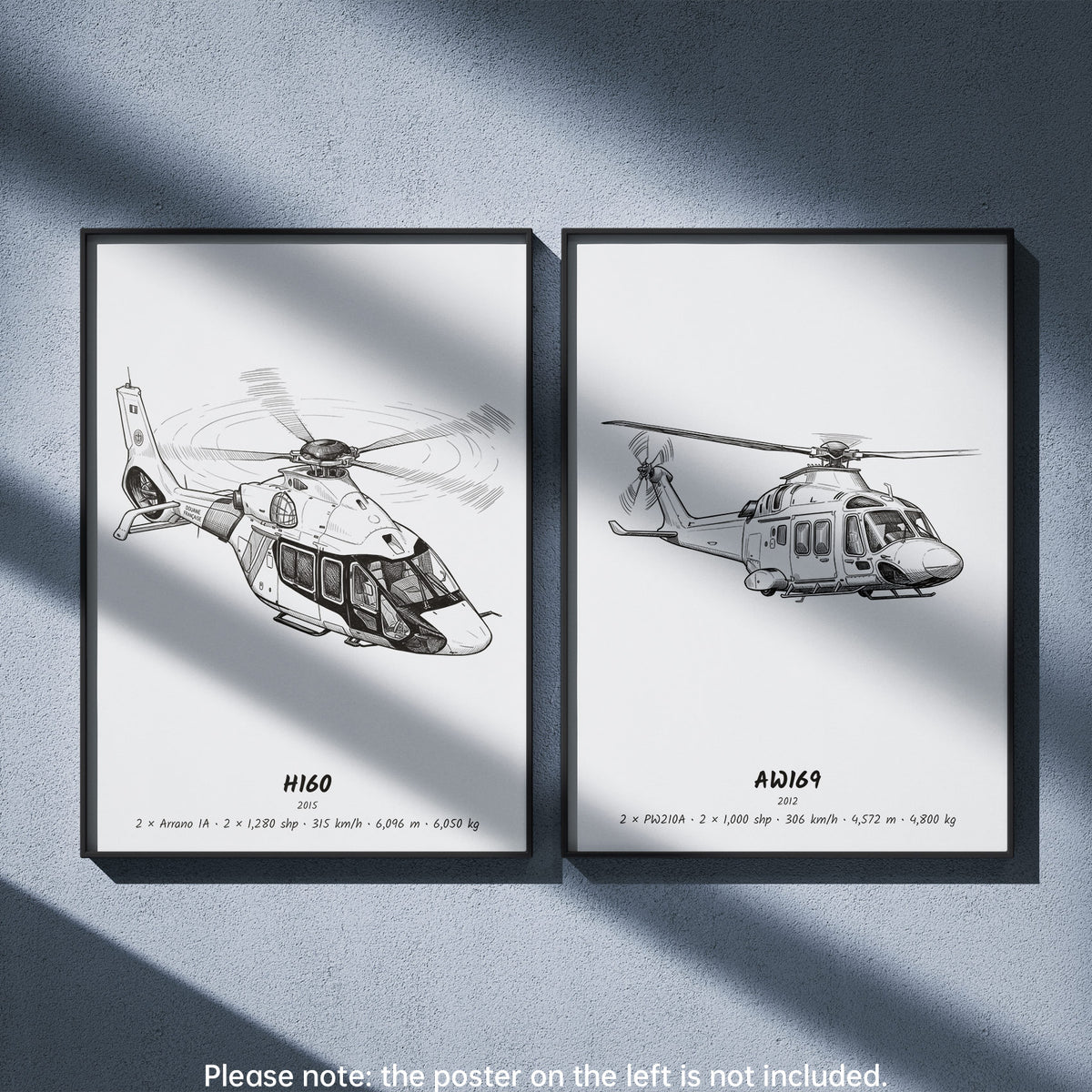 Leonardo AW169 Wall Art Paired with Airbus H160